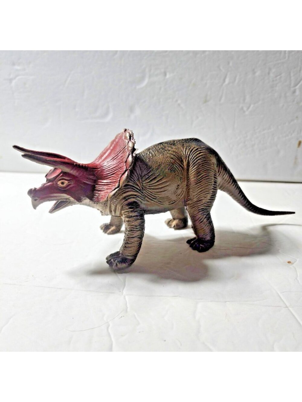 Imperial Triceratops Dinosaur Figure Rubber Vintage 1985 10"